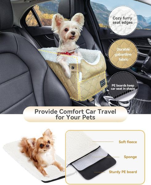 PETSFIT Dog Car Seats for Small Dogs with Safe Protection Hooks, Small Dog Car Seat with Upgraded Safety Tethers