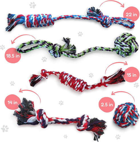 Pacific Pups Rope Dog Toys for Small and Medium Dogs, Cotton Ropes for Boredom, Non-profit Dog Rescue