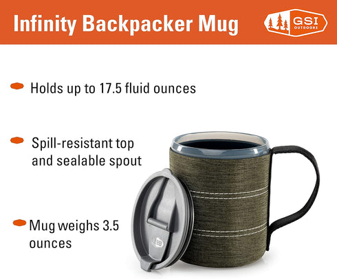 GSI Outdoors Infinity Backpacker Mug: Durable and Lightweight Mug for Camping and Outdoor Adventures