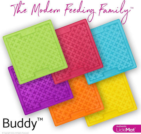 LickiMat Classic Buddy, Cat Slow Feeder Lick Mat, Boredom Anxiety Reducer for Food, Treats, Yogurt, or Peanut Butter