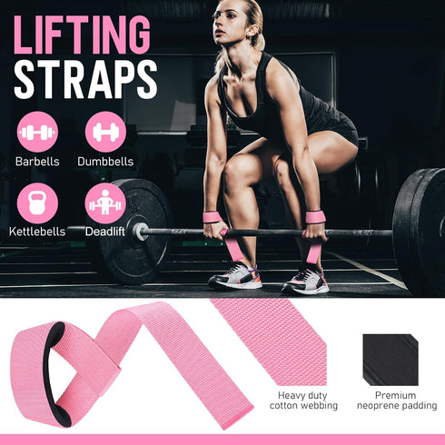 WALITO 8Pcs Barbell Pad Set for Hip Thrust, Squat Pad with Gym Ankle Straps, Resistance Bands, Carry Bag