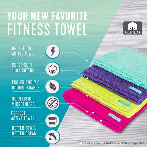 1 FACESOFT Eco Friendly Gym Towel Accessories for Working Out - Soft & Absorbent Cotton Exercise Towel - No Synthetic