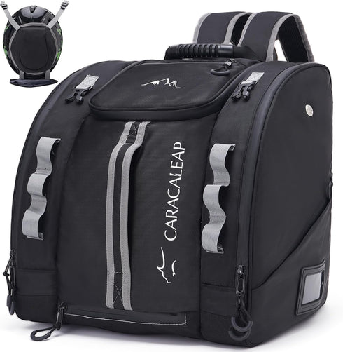 Ski Boots Bag 54L, Fully Padded Backpack for Snowboard Gear, Water-Resistant Travel Luggage with PVC Bottom Pockets