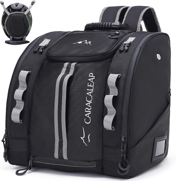 Ski Boots Bag 54L, Fully Padded Backpack for Snowboard Gear, Water-Resistant Travel Luggage with PVC Bottom Pockets