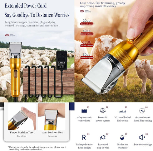 Trimmers Electric Professional Dog Grooming Clippers, Powerful Sheep Shears Pet Grooming Clippers for Heavy Duty