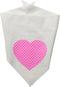 Pet and Dog Bandana Screen Printed, Pink Swiss Dot Heart White Small