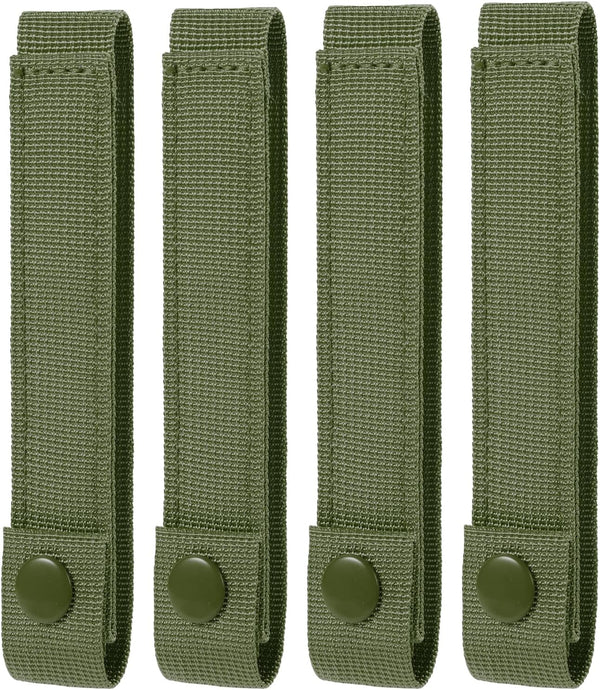 FRTKK 4 Pack Molle Straps with Snaps, 6 Inch Tactical Mod Strap Molle Webbing for Military Backpack