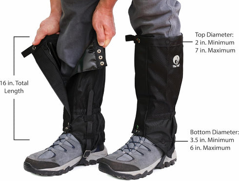 Pike Trail Waterproof Adjustable Leg Gaiters for Hiking in Mud, Sand, and Snow - Hunting and Climbing