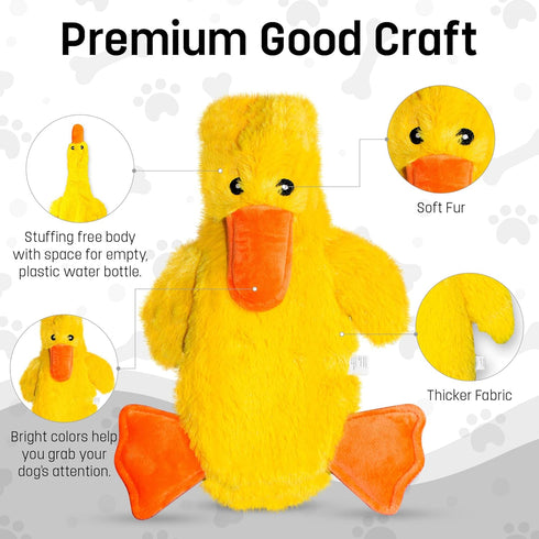 FGA MARKETPLACE 7 Pack Flat NO Stuffing NO Squeak Plush Dog Toys, 21 Inch Long for Small and Medium Dogs