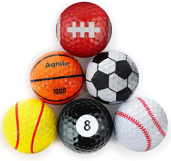 Funny Golf Balls, 6-Pack Colored Novelty Balls - Fun Gifts for All Golfers, Cool Accessories for Men Dads
