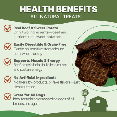 8 oz, Gaines Family Farmstead Beef & Sweet Potato Fillets for Dogs - All-Natural, Grain-Free, Healthy Dog Treats
