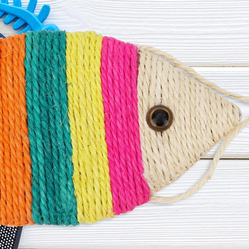 Cat Scratching Board - Creative Fish Shaped Claw Toy, Colorful Sisal Pad Scratch Lounge Durable Interaction Toy