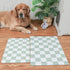 Ralxion Checkered Dog Feeding Mat, Absorbent Mats for Food and Water Bowl, Retro Modern Aesthetic Sage Green