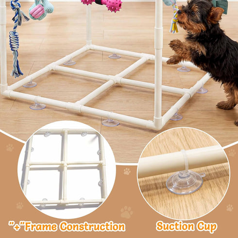 15 23.2" Puppy Play Gym with Puppy Toys, Indoor Jungle Gym with Puppy chewingToys for Teething & Mental Stimulation