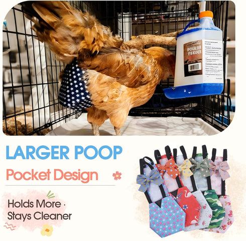 QBLEEV Duck Diapers for Pet Ducks & Chickens, Reusable Chicken Diaper for Indoor Poultry, Waterproof Breathable Baby