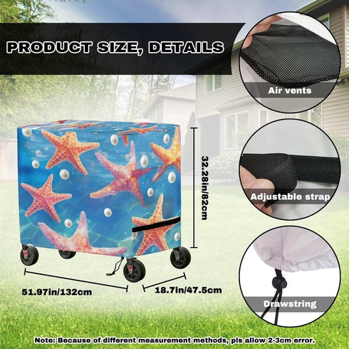 80-100 Outdoor Cooler Covers Waterproof Heavy Duty Ice Chest Cover Fits for Most Quart Rolling Cooler Cart