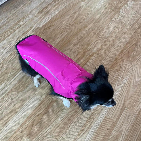 Mile High Life Dog Raincoat, Adjustable Waterproof Reflective Jacket for Small Medium Large Dogs (Hot Pink, M)