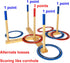 Giant Ring Toss Game with Soft-Touch Rings and Wood Target