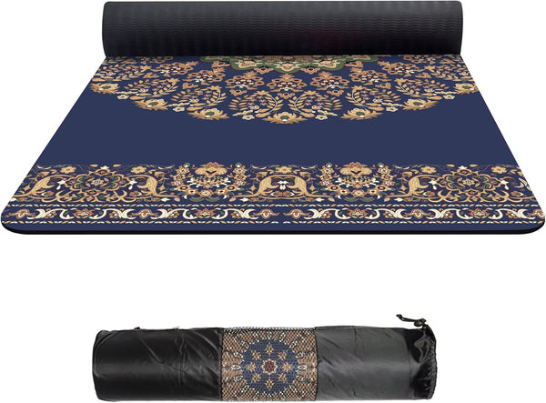 nuveti TPE Large Yoga Mat, Non-Slip Exercise Fitness Mat with Carry Bag, Extra Thick for Home Workouts