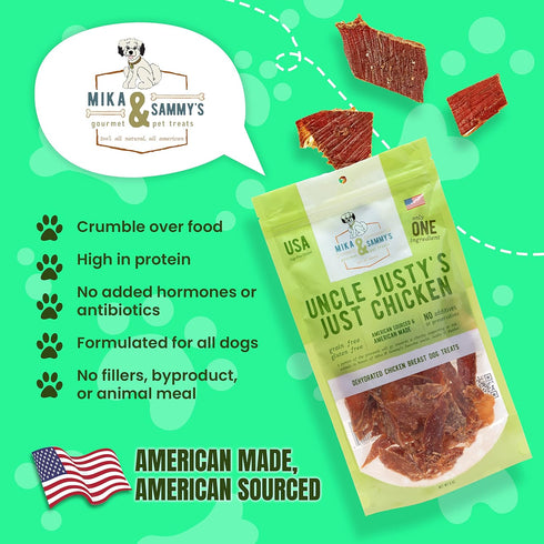 Gourmet Jerky Dog Treats - Natural Chicken Jerky for Dogs, Nutritious, Made in USA, 5 oz