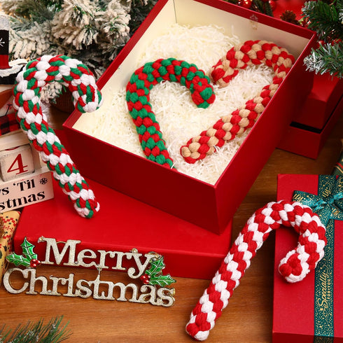 Liliful 24 Pieces Christmas in July Dog Rope Toys | Candy Cane Chew Toys for Small Medium Large Dogs