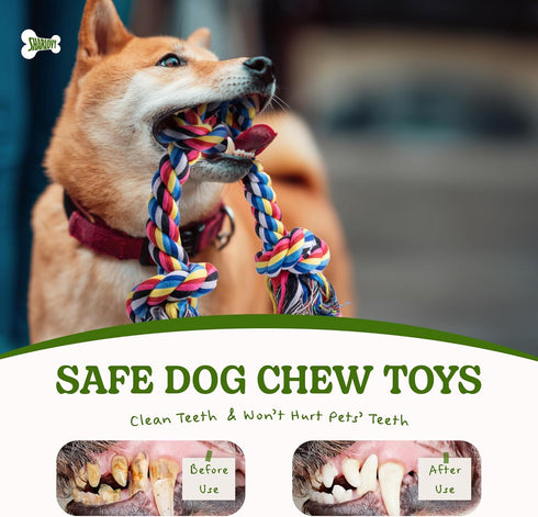 2 Pack Heavy Duty Dog Rope Toys for Large Dogs, Indestructible Chew Toys for Medium to Large Breeds