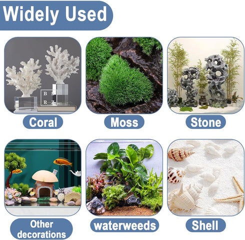3 PCS Aquarium Glue, Safe Quick-Drying Coral Glue for Aquatic Plants, Moss, Coral, Stones, Fresh and Salt Water