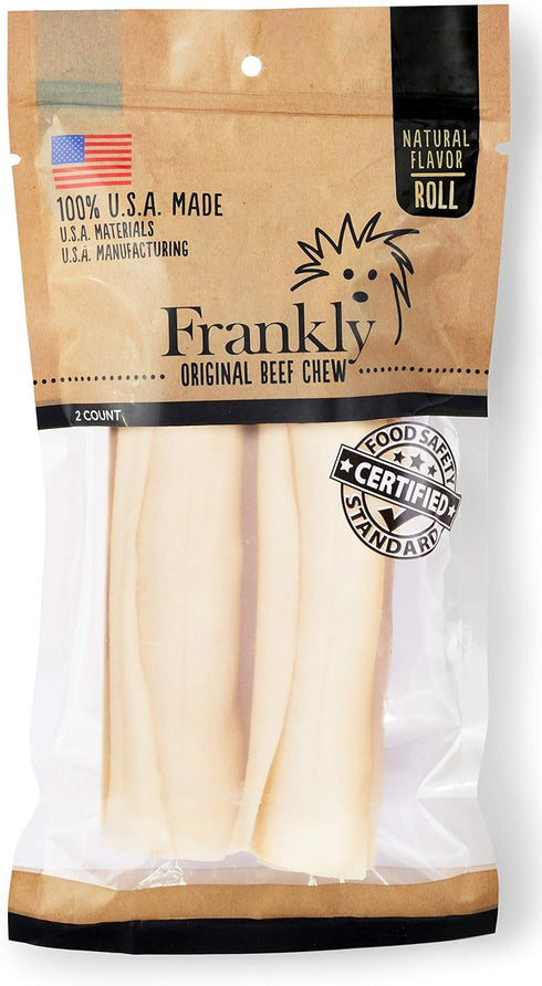 Frankly Beefhide Retriever Roll, 2 ct, 100% U.S.A Made, Certified Food Safety Standards