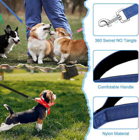 12 Pieces Long Training Leash for Dogs - Bulk Nylon Puppy Chain Leash for Small Medium Large Dogs