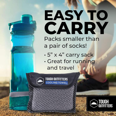 Tough Outdoors Cooling Towel for Neck & Face, Ice Wrap & Sweat Rag for Camping, Gym, Yoga & Sports, Workout Towel for