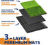 Jaya Golf Hitting Practice Mat, Two Options (Heavy Rubber Base Dual-Turf Mat with Ball Tray, Tri-Turf Mat with Practice