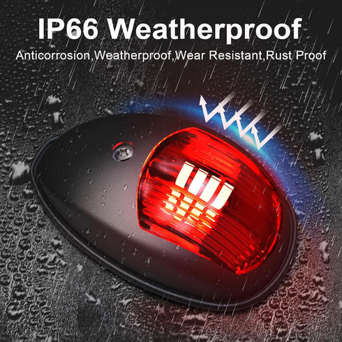IP67 Obcursco Boat Navigation Lights, LED Red and Green Vertical Mount for Bow and Stern, Waterproof Marine Lights