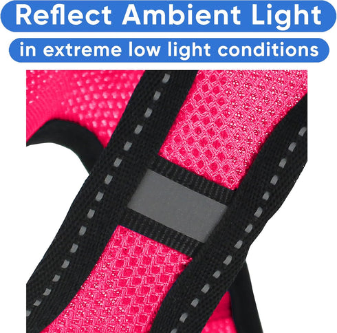 Pawtitas Dog Vest Harness Made with Breathable Air Mesh | All Weather Vest Harness for Large Dogs (Pink)
