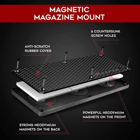 Ammunition Ammo Keeper MG Magnetic Holder for Gun Magazines and Clips, Organize Mount in Your Gun Safe, Locker Cabinet