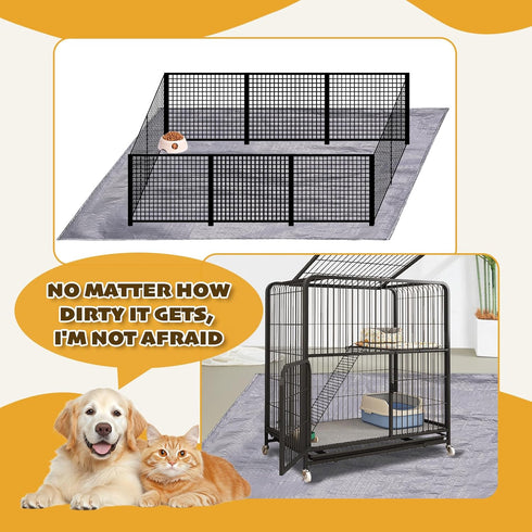 Hollima 59''L 59''W Guinea Pig Rabbit Cat Cage Liner x Waterproof and Washable Tarp Base for Guinea Pig Hedgehog Bunny