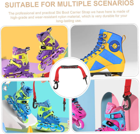 Toddmomy 2pcs Skate Shoe Laces, Ski Skates Rope Leash for Ski Boots Carrying and Snowboard Boot Carrier
