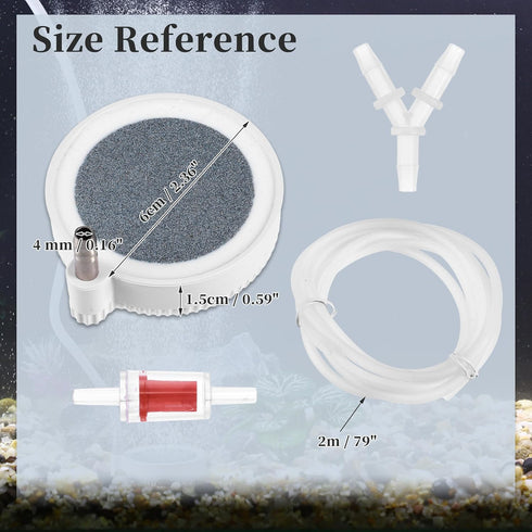 Fish Tank Air Stone | 2.36" Diameter Air Disk Stone for Oxygen Diffuser, 4 Pcs Aquarium Kit
