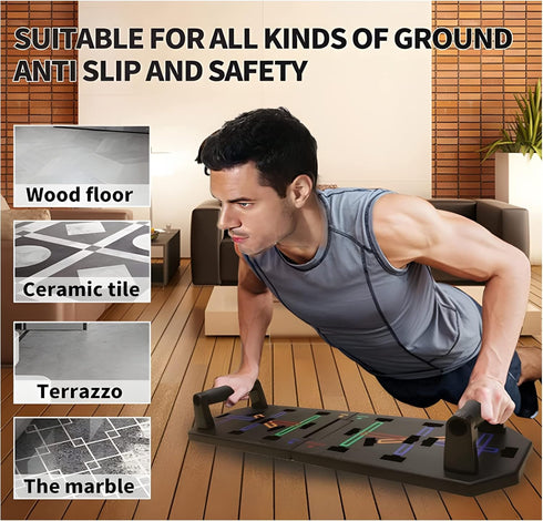 Push Up Board for At Home Workout, Foldable Equipment with Hand Grip for Arms, Chest, Back, and Muscle Growth