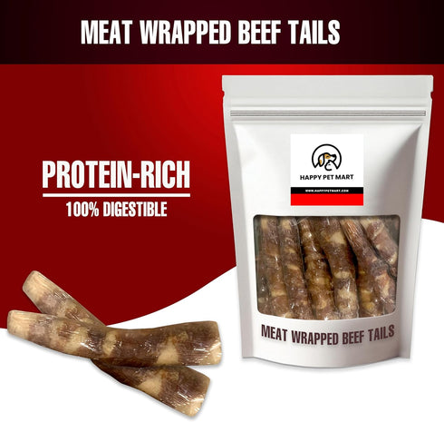 (Pack 20, Natural Dog Treats - Meat-Wrapped Beef Tails of Meat Wrapped Beef Tails)