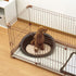 Richell Oval Pet Bed for Small Dogs & Cats, Brown, Flexible Waterproof Plastic Frame, Washable Polyester Cushion, 16.5