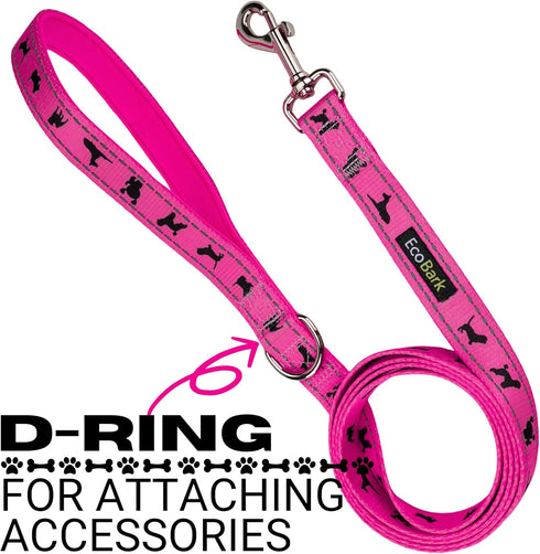 EcoBark Dog Leash, Soft & Reflective Comfort Training Leashes with Padded Handle, Heavy Duty for Small, Medium, Large