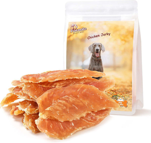 Pawmate Dog Treats Chicken Jerky Tenders, Healthy Human Grade Chicken w/Taurine Rawhide-Free