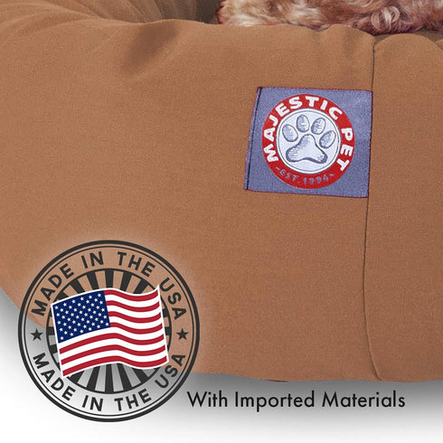 Majestic Pet 24 Inch Bagel Calming Dog Bed - Washable Cozy Soft Round Bed with Spine Support, Fluffy Donut Dog Bed,
