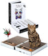 All-in-One Cat Scratcher Pad and Play Area, Foldable Book-Shaped Cardboard with 2 Reversible Scratch Pads