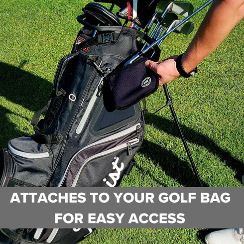 Golf Club Cleaner for Golf Bag - Waterproof Golf Ball Cleaner Pouch and Brush, Golf Club Bag Accessories