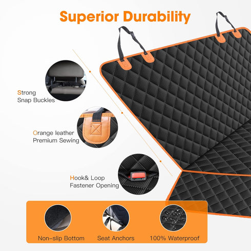 MIXJOY Dog Seat Cover for Back Seat Waterproof Dog Seat Covers for Cars, Car Seat Protector for Dogs, Nonslip Back Seat