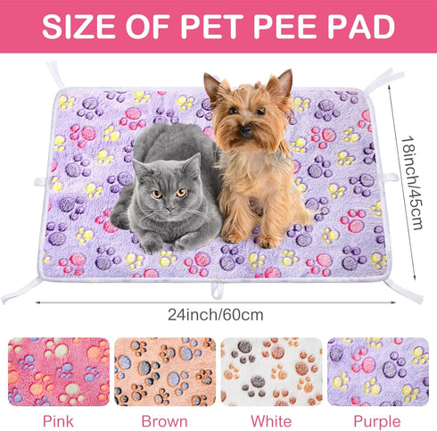 4 Pack 18'' 24" Kajaia Washable Pee Pads with Belt for Pet Crate x Reusable Puppy Pads Waterproof Pet Training Pads