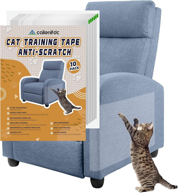 Anti Scratching Tapes, 10pcs Furniture Protectors for Cats, Clear Double Sided Scratch Deterrent Tape for Furniture