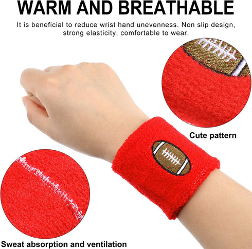 Gejoy 16 Pieces Sports Wristbands, Sweatbands for Kids Soccer, Baseball, Football, Basketball Sports