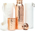 Pure Copper Water Bottle (34oz/1000 ml) with Copper Tumbler, Carrying Bag & Deco Sleeve, Lab-Tested, Leak-Proof